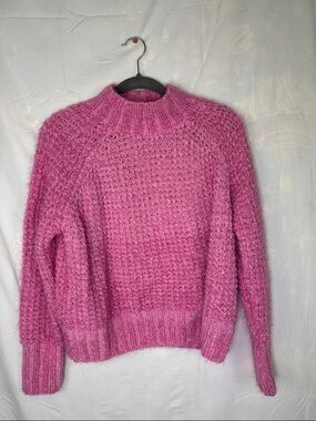 SO Chunky Ribbed Cowl-Neck Sweater - Pink